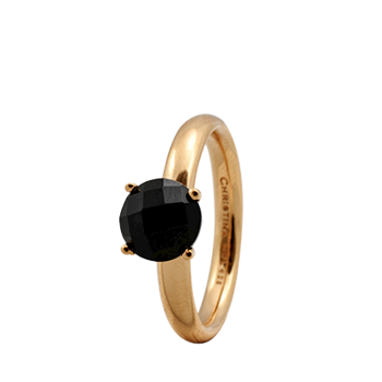 Christina forgyldt samle ring - Black Onyx køb det billigst hos Guldsmykket.dk her
